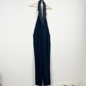 By The Way Black Halter Open Back Jumpsuit Size Medium